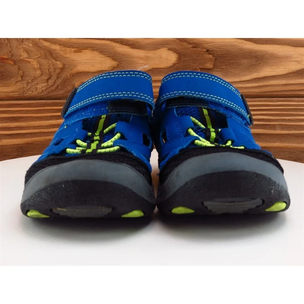 Cat & Jack Shoes Sz 1 Sandals Boys Youth‎ Blue Synthetic Hook & Loop Medium